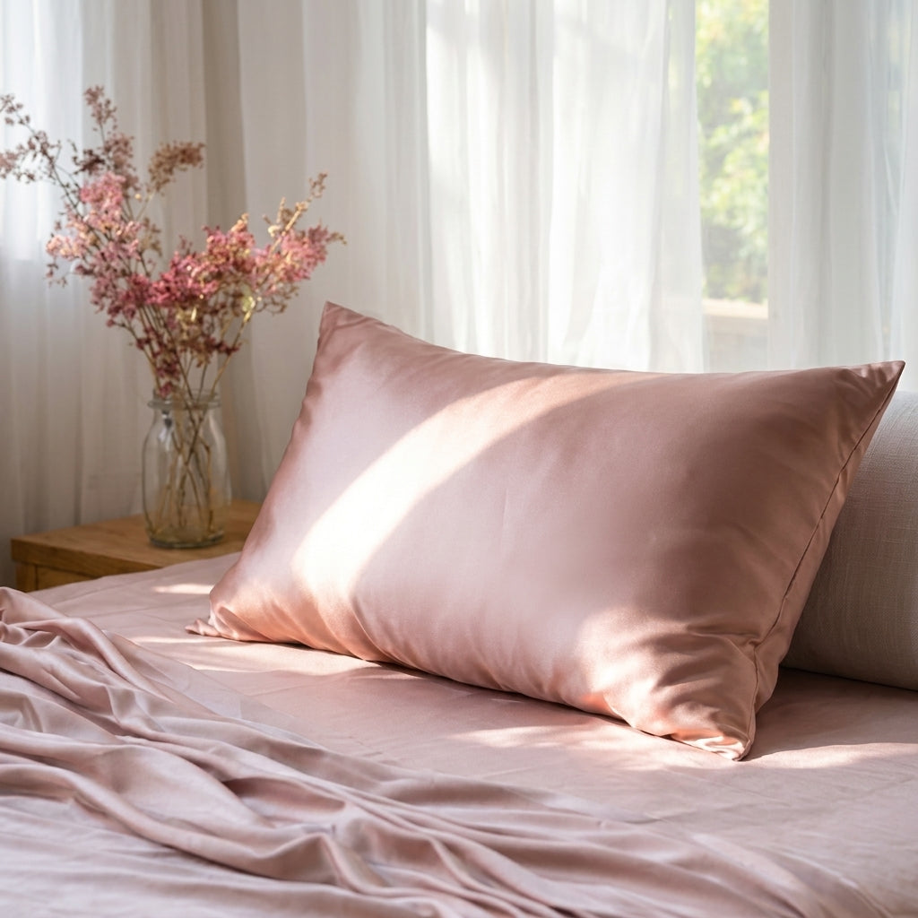 Taie d'oreiller en soie de mûrier — 100% Soie 22 Momme | Lawrizy — Rose lotus